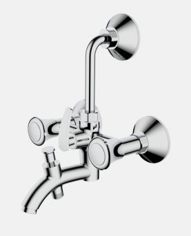 Wall Mixer 3 in 1 with Overhead And Hand Shower Arrangement And Wall Flange