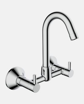 Sink Mixer with Swinging Spout And Wall Flange (Wall Mounted)