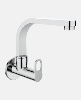 Sink Cock with Swinging Spout And Wall Flange (Wall Mounted)