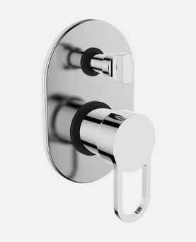 Single Lever Concealed Diverter for Bath & ShowerExposed Part Kit (Manual Closing)