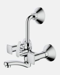 Wall Mixer with Overhead Shower Arrangement And 150mm Long Bend Pipe And Wall Flange