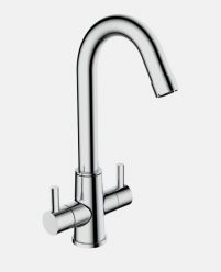 Centre Hole Sink / Basin Mixer with Swinging Spout And 450mm Braided Hose