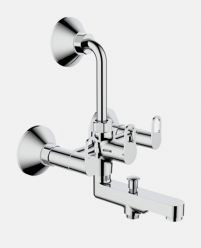 Wall Mixer 3 in 1 with Overhead And Hand Shower Arrangement And Wall Flange