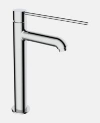 Single Lever Basin Mixer High Neck with 600mm Braided Hose