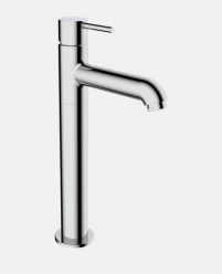 Single Lever Basin Mixer High Neck with 600mm Braided Hose