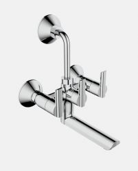 Wall Mixer with Overhead Shower Arrangement And 150mm Long Bend Pipe And Wall Flange