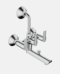 Wall Mixer 3 in 1 with Overhead And Hand Shower Arrangement And Wall Flange