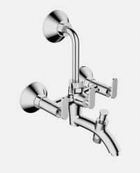 Wall Mixer 3 in 1 with Overhead And Hand Shower Arrangement And Wall Flange